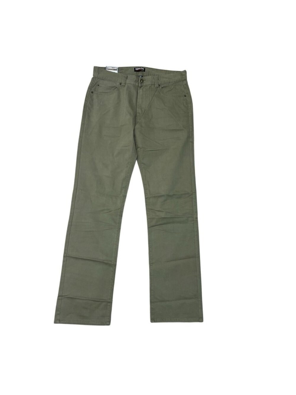 NWT Kirkland Signature Men's 34x34 Green 5-Pocket Brushed Cotton Pants